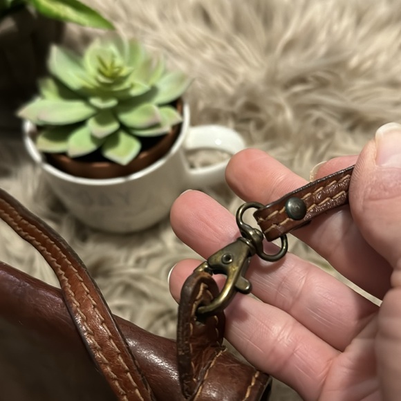 Vintage Made in Italy Crossbody Bag-Leather-Removable Strap-Flap Snap Closure - Picture 4 of 17